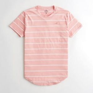 Hollister curved hem t-shirt men’s striped